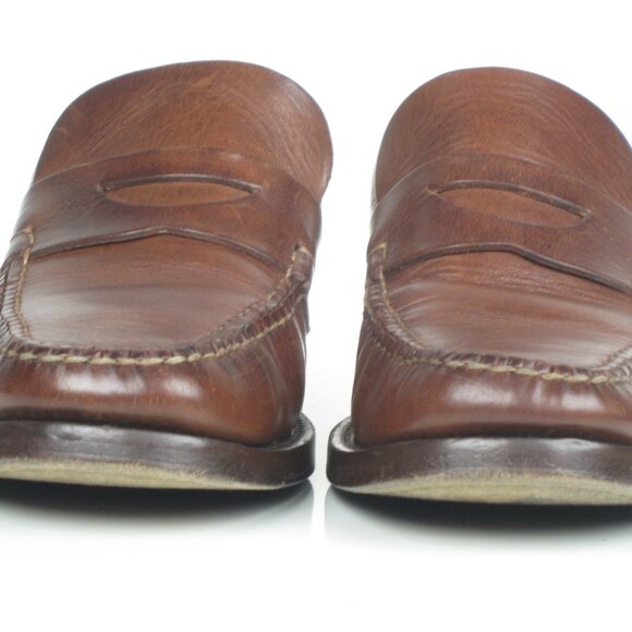 Cole Haan mens shoes brown leather penny loafer casual pinch slip-on size 7 B - Picture 1 of 11